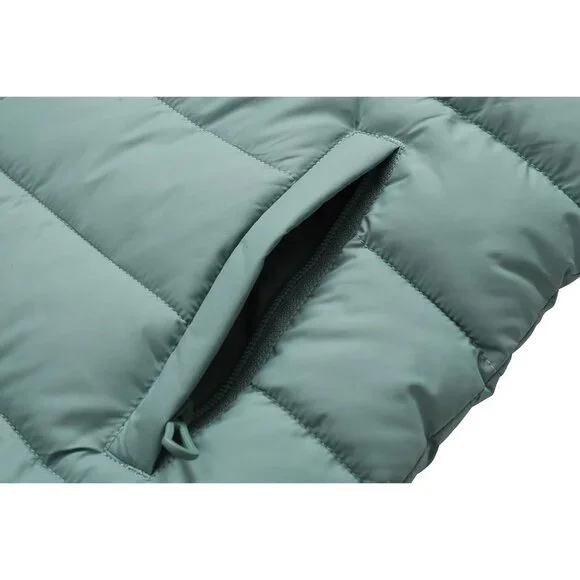 Women's Light Green Waterproof Long Down Jacket,warm Winter Hooded Puffer Coat